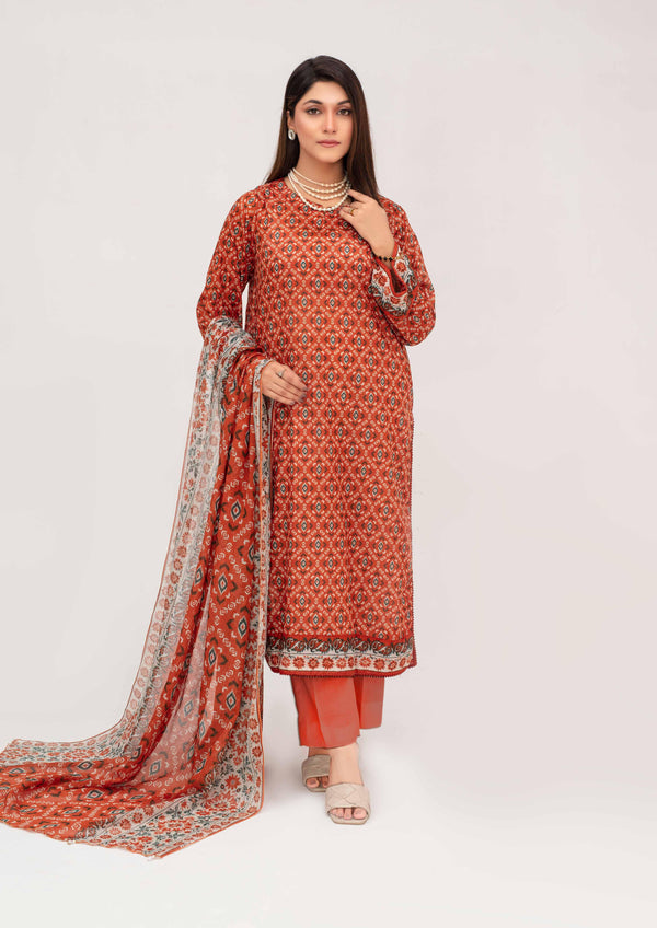 Unstiched Digital Printed Lawn 3pc Manar vol-C3-d-12