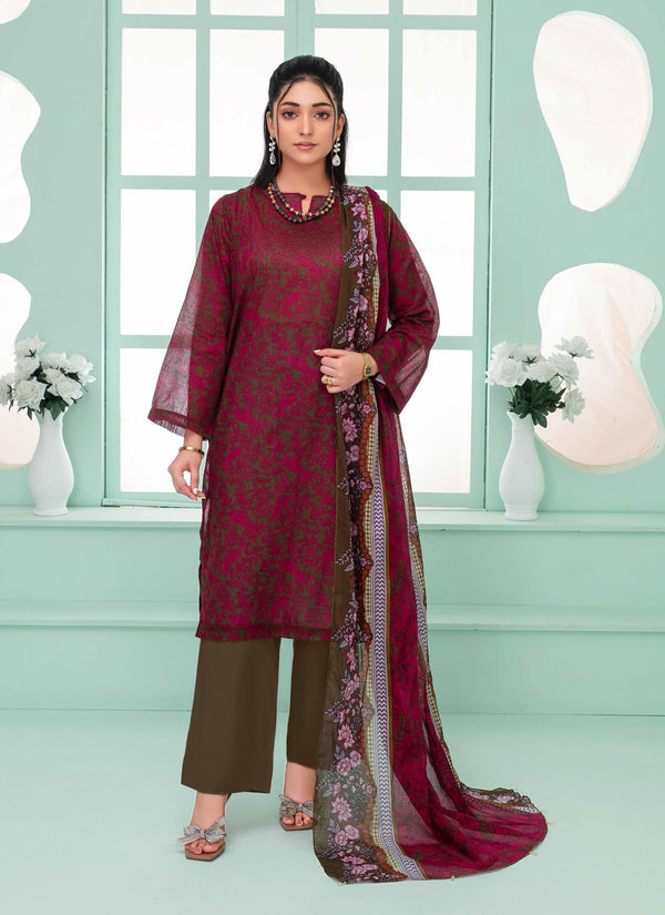 Unstiched Digital Printed Lawn 3pc Manar vol-C1-d-10