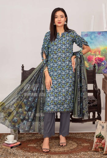 Unstiched Digital Printed Lawn 3pc Manar vol-C6-d-11