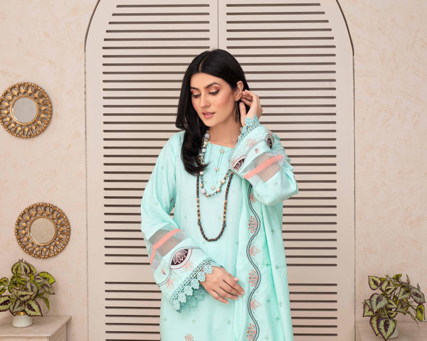 Nikhar By Fiza Noor Vol-A-02 Luxury Notica Wool Schiffli Embroidered 3-Piece Suit –d–2
