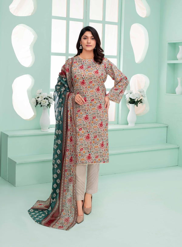 Unstiched Digital Printed Lawn 3pc Manar vol-C1-d-3