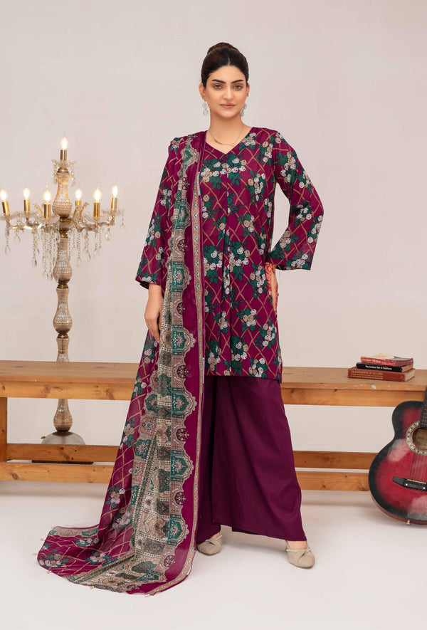 Unstiched Digital Printed Lawn 3pc Manar vol-C5-d-4