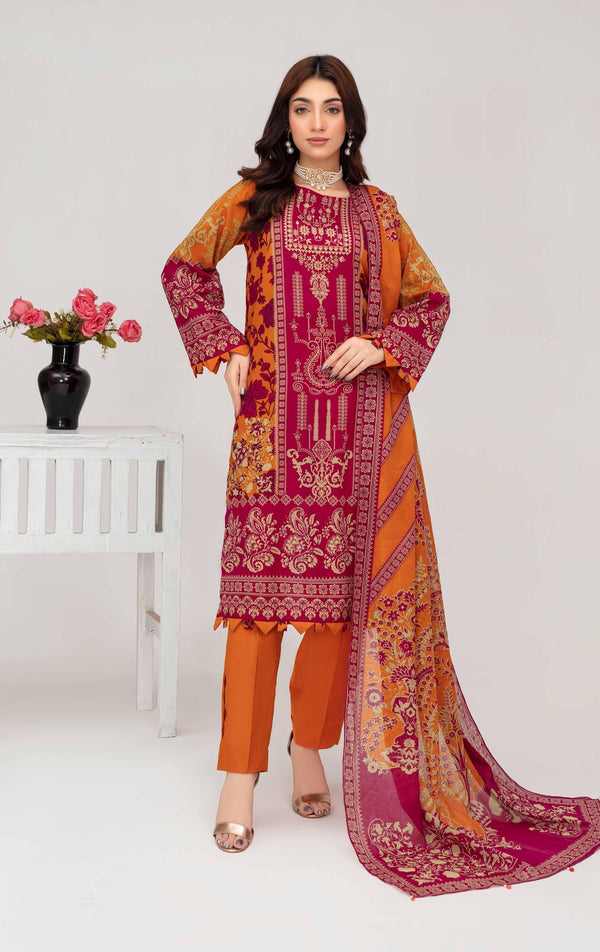 Unstiched Digital Printed Lawn 3pc Manar vol-C4-d-3