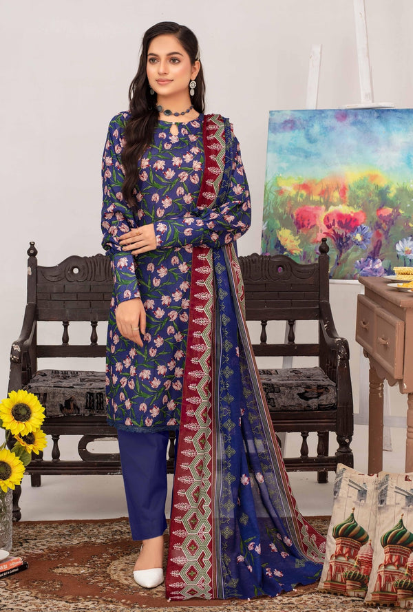 Unstiched Digital Printed Lawn 3pc Manar vol-C6-d-3