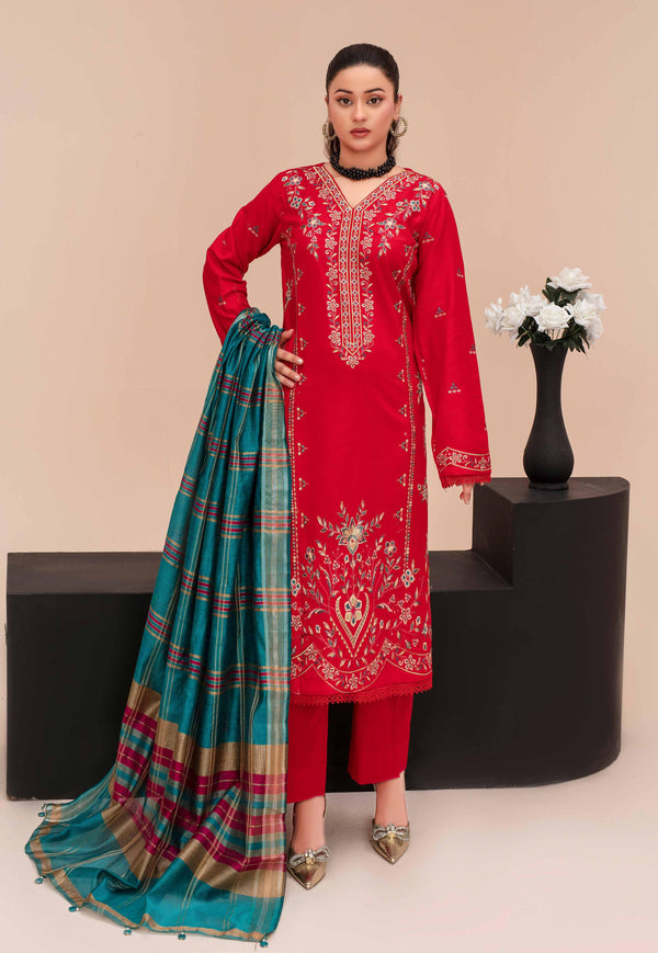 Unstitched Premium Embroidered Lawn Suit – 3 Piece Chashni –vol –5 –D03