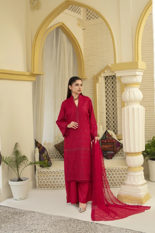 Unstitched Embroidered wool 3 Piece