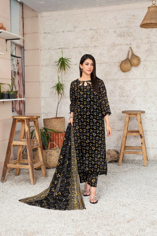 Unstitched Printed Lawn 3-Piece