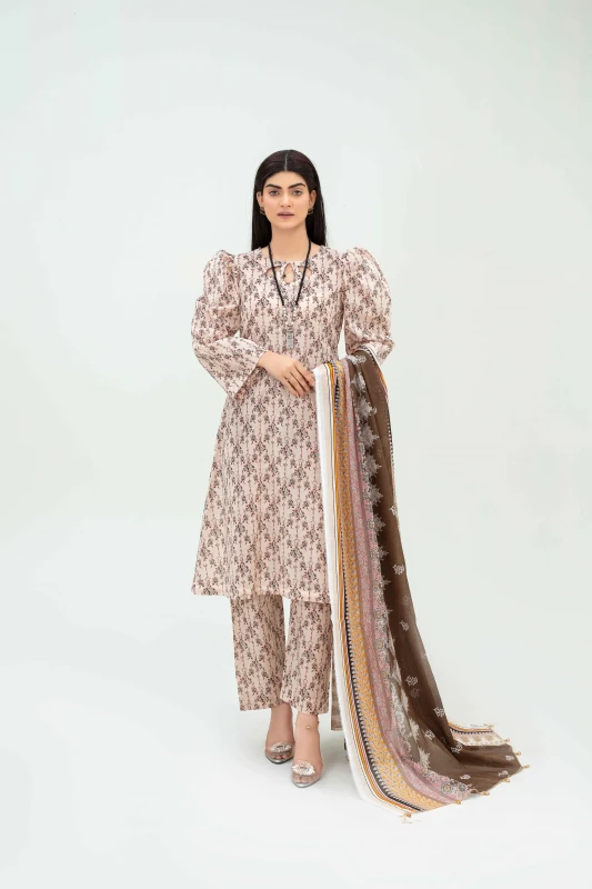 Unstitched Printed Lawn 3-Piece