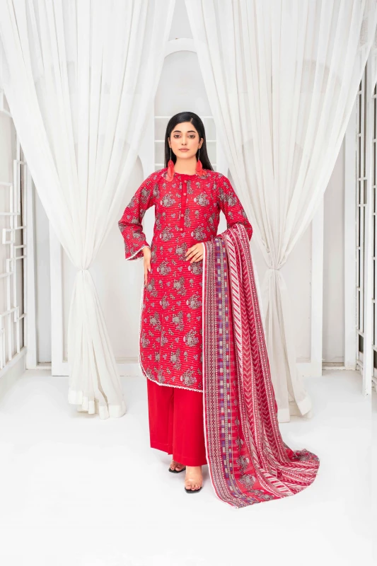 Unstitched Printed Lawn 3-Piece