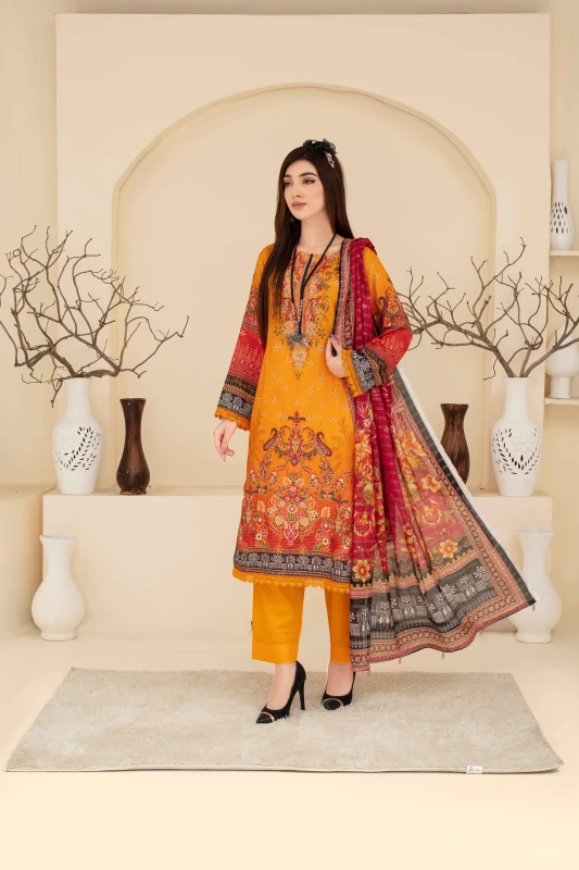 Unstitched Printed Lawn 3-Piece