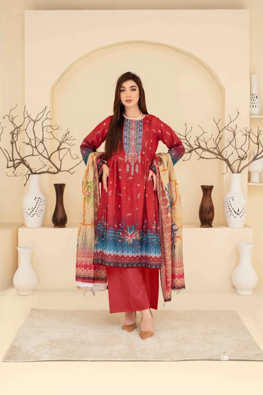 Unstitched Printed Lawn 3-Piece