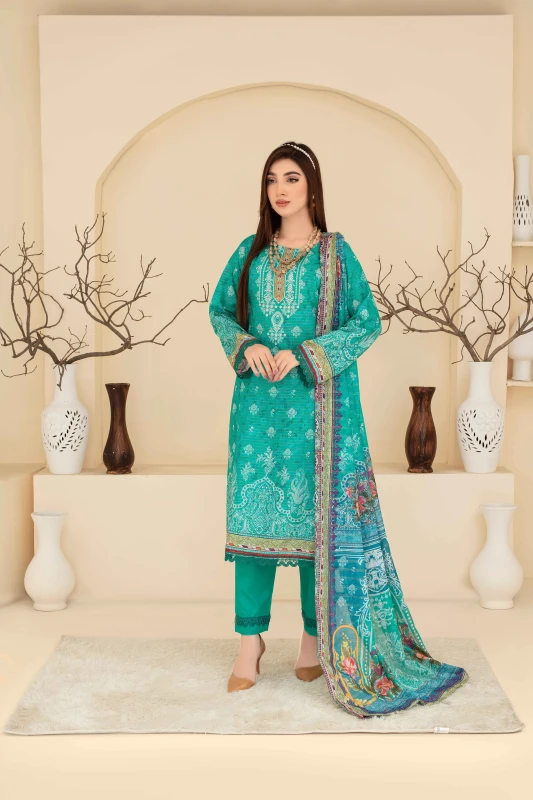 Unstitched Printed Lawn 3-Piece