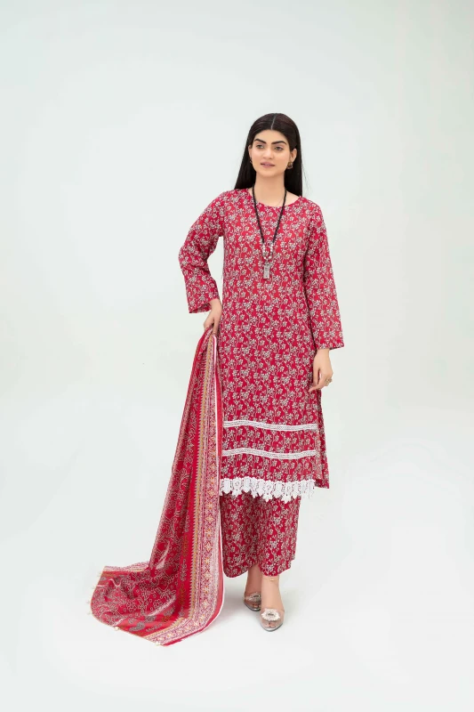 Unstitched Printed Lawn 3-Piece