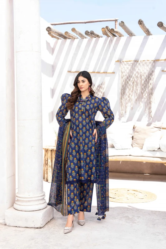 Unstitched Printed Lawn 3-Piece