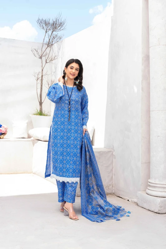 Unstitched Printed Lawn 3-Piece