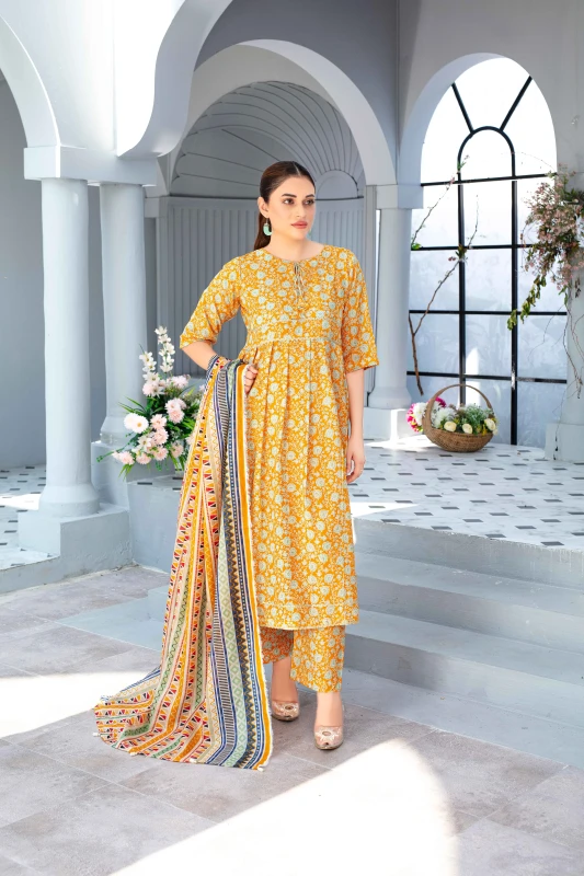 Unstitched Printed Lawn 3-Piece