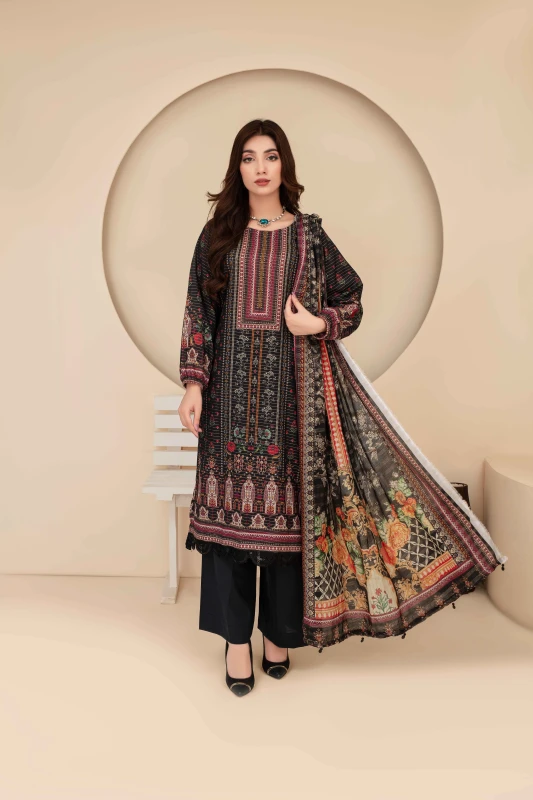 Unstitched Printed Lawn 3-Piece