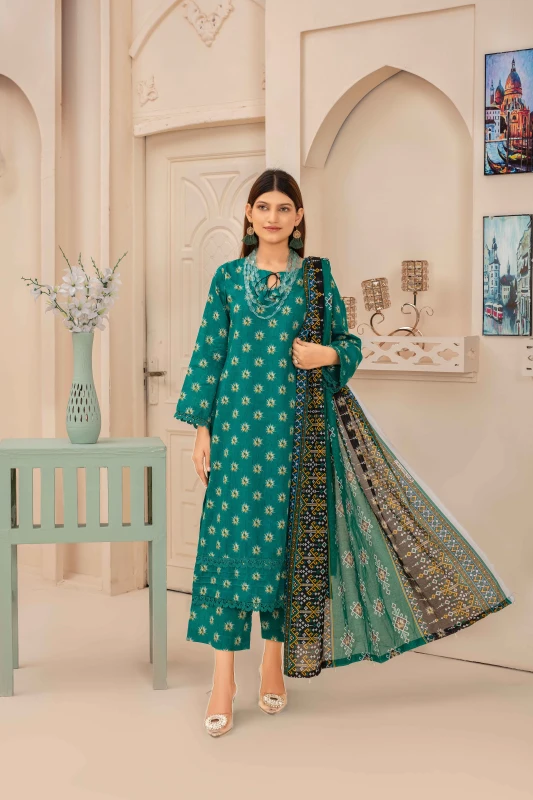 Unstitched Printed Lawn 3-Piece