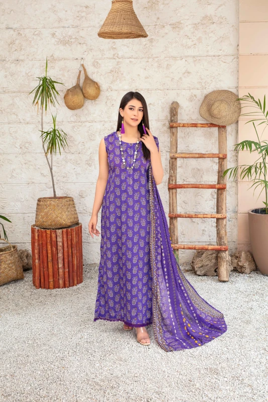 Unstitched Printed Lawn 3-Piece