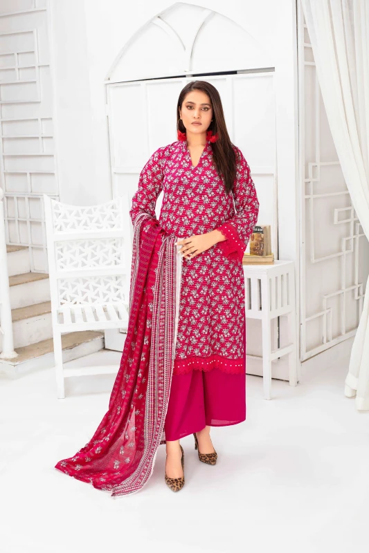 Unstitched Printed Lawn 3-Piece