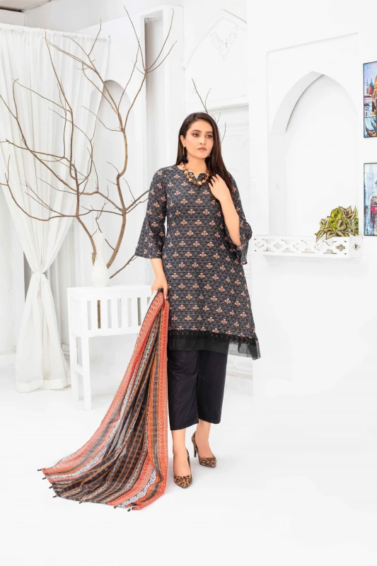 Unstitched Printed Lawn 3-Piece