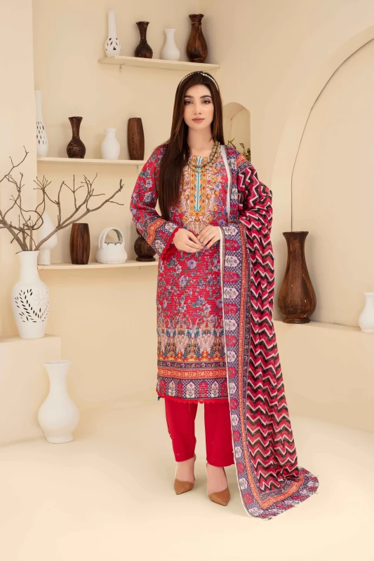 Unstitched Printed Lawn 3-Piece