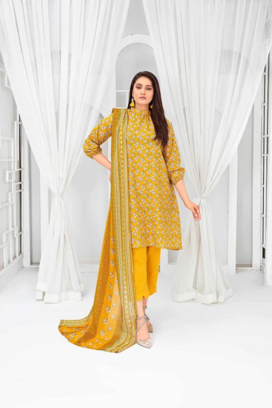 Unstitched Printed Lawn 3-Piece