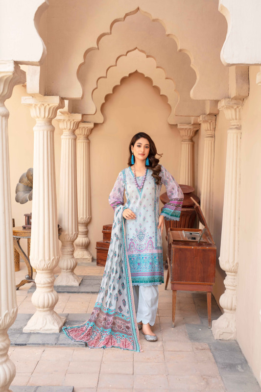 Unstitched Printed Lawn 3-Piece