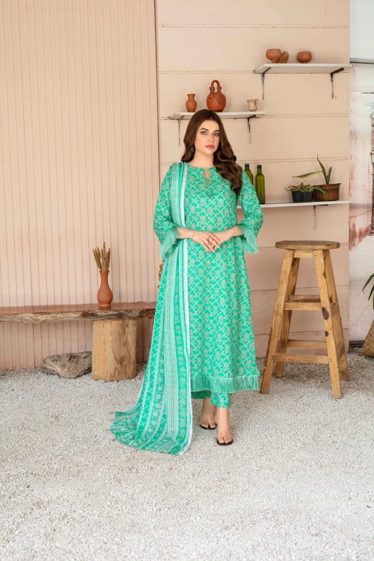 Unstitched Printed Lawn 3-Piece