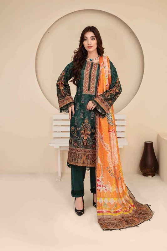 Unstitched Printed Lawn 3-Piece