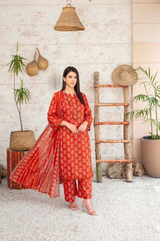 Unstitched Printed Lawn 3-Piece