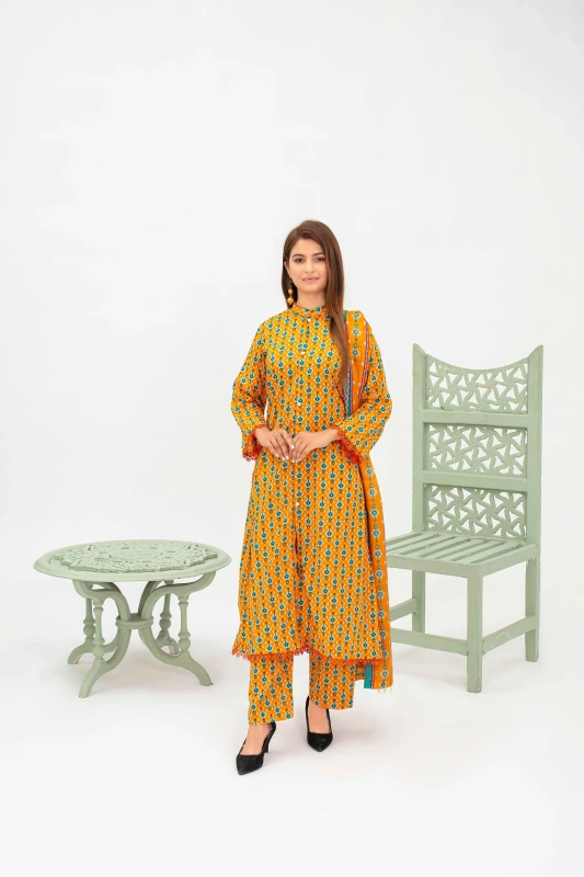 Unstitched Printed Lawn 3-Piece