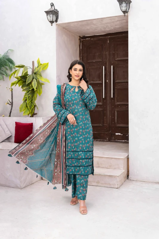 Unstitched Printed Lawn 3-Piece