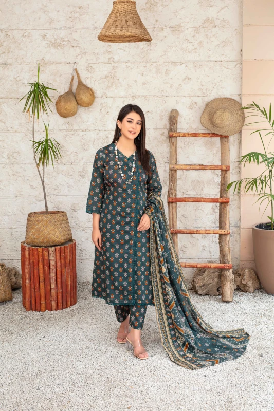 Unstitched Printed Lawn 3-Piece