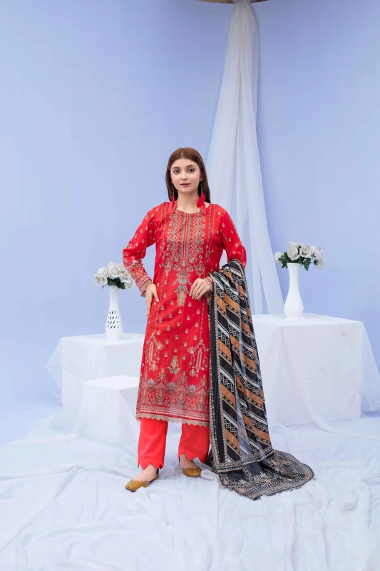 Unstitched Printed Lawn 3-Piece