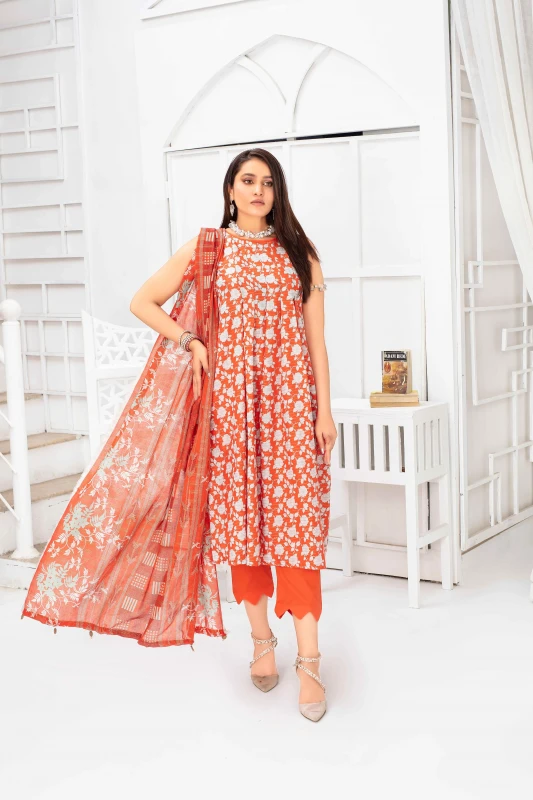 Unstitched Printed Lawn 3-Piece