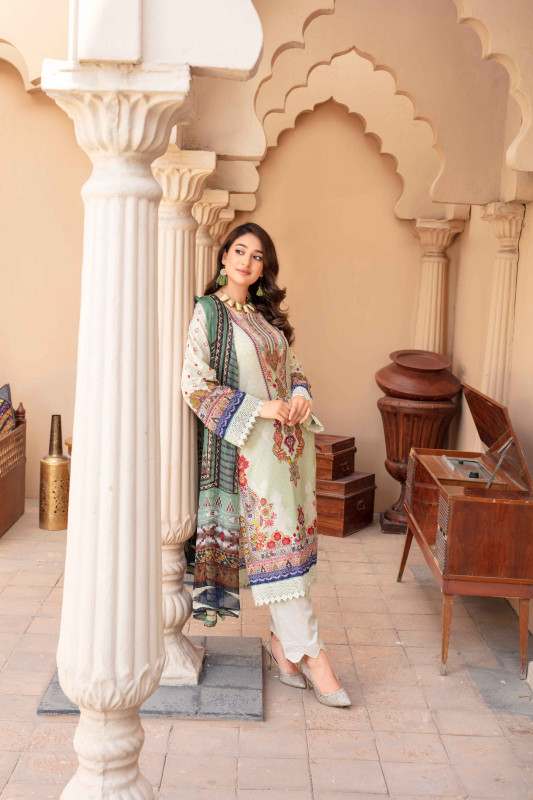 Unstitched Printed Lawn 3-Piece