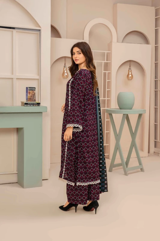 Unstitched Printed Lawn 3-Piece