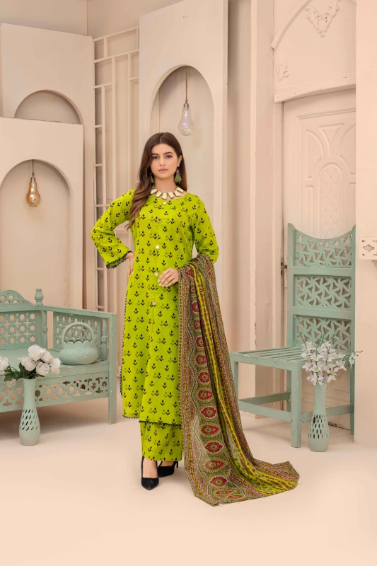 Unstitched Printed Lawn 3-Piece