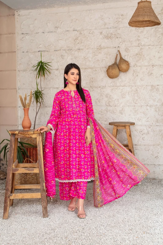 Unstitched Printed Lawn 3-Piece