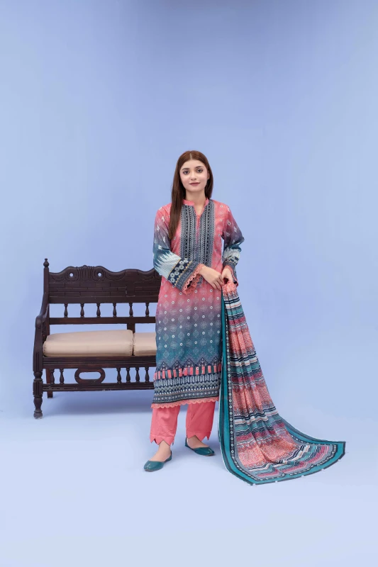 Unstitched Printed Lawn 3-Piece