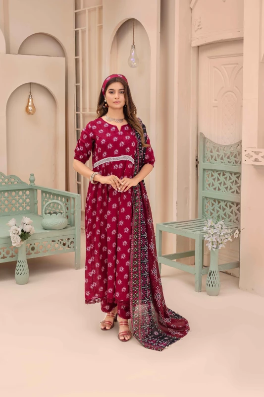 Unstitched Printed Lawn 3-Piece