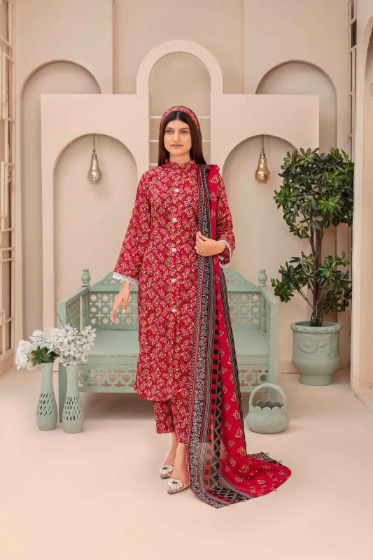 Unstitched Printed Lawn 3-Piece