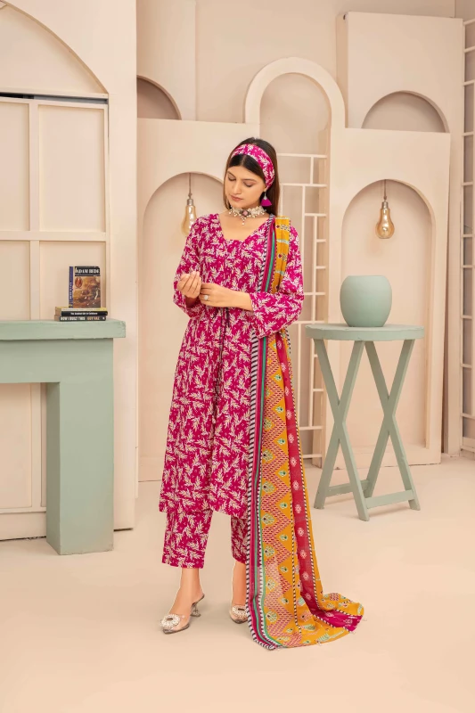 Unstitched Printed Lawn 3-Piece