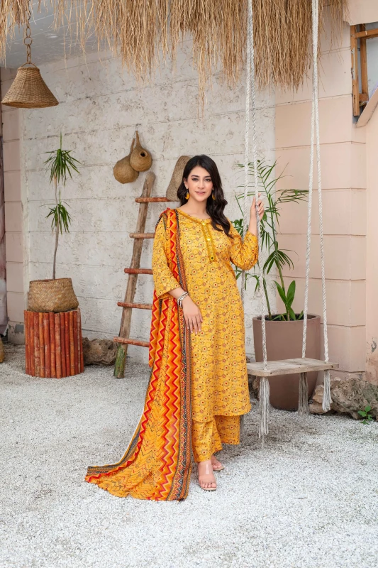 Unstitched Printed Lawn 3-Piece