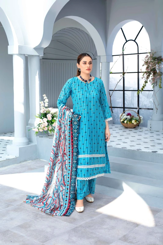 Unstitched Printed Lawn 3-Piece