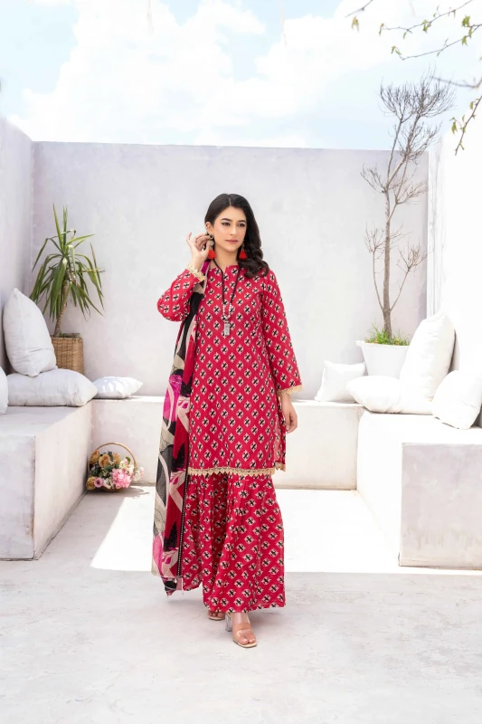 Unstitched Printed Lawn 3-Piece